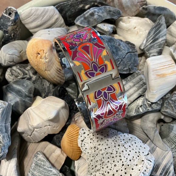 NWT$168 Johnny Was Saba Hinged Bracelet Silver Tone - Picture 4 of 7